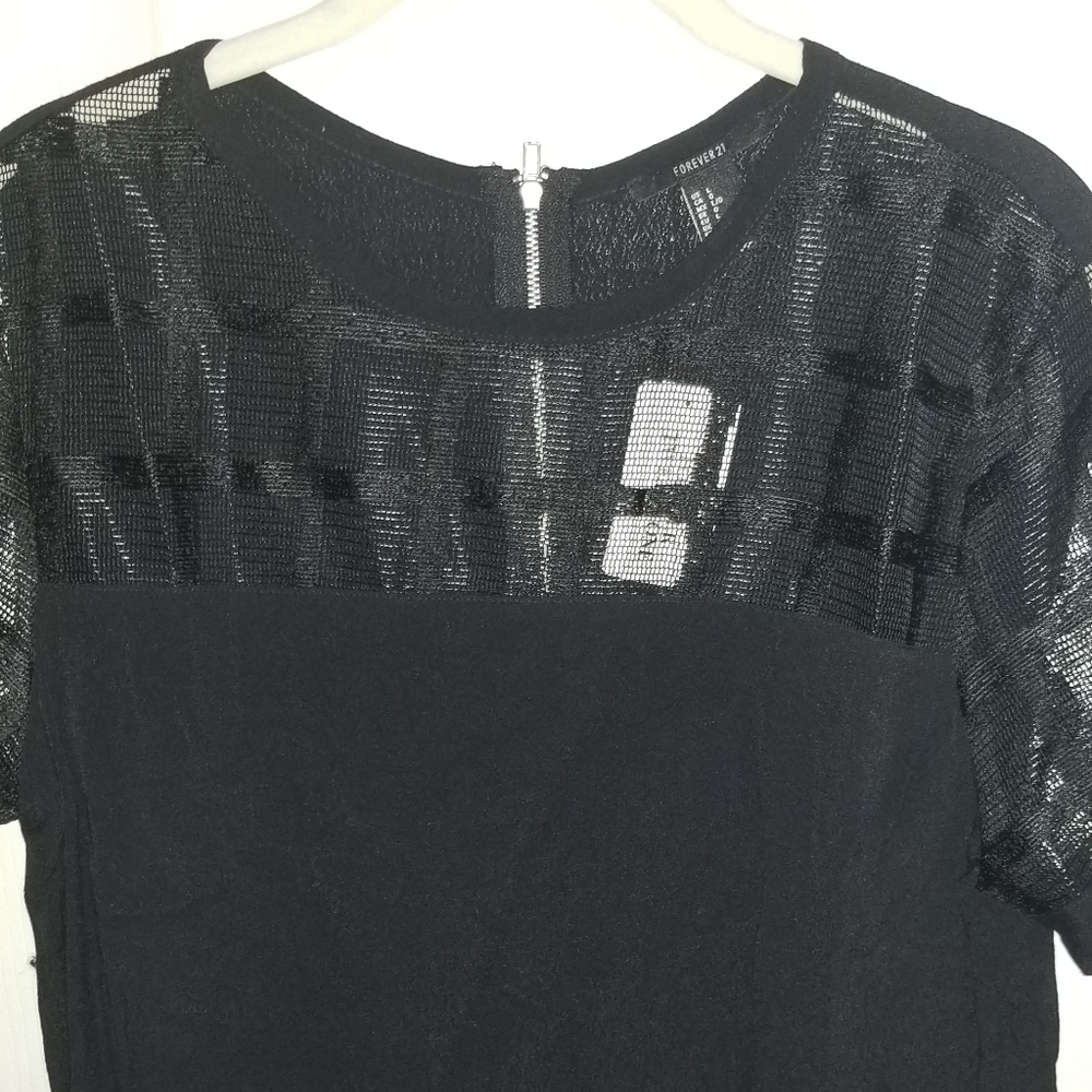 Black Top with mesh detail NWT
